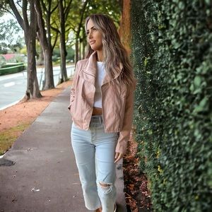 a new day pink faux leather jacket